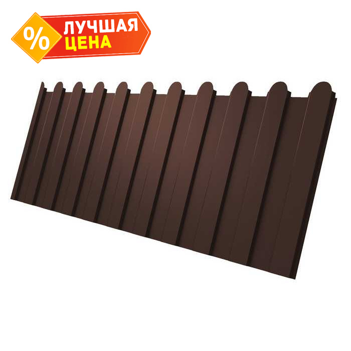 Профлист Grand Line фигурный C8A Drap TwinColor 0.45 мм RAL 8017 Шоколад