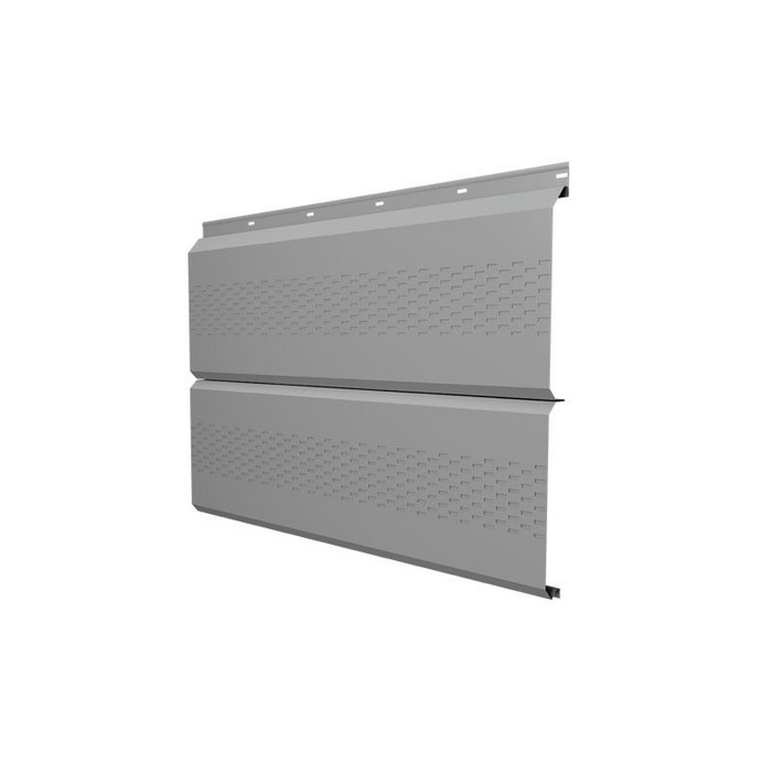 Софит ЭкоБрус с перфорацией 0,345 Grand Line 0,45 PE RAL9006 бело-алюминиевый